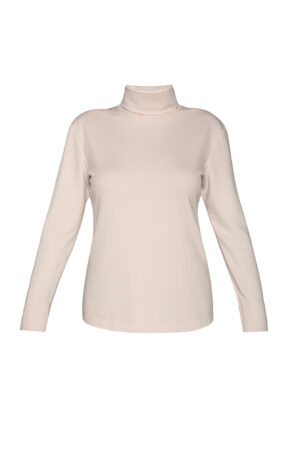 Beige Polo Neck (Knitted Cotton)