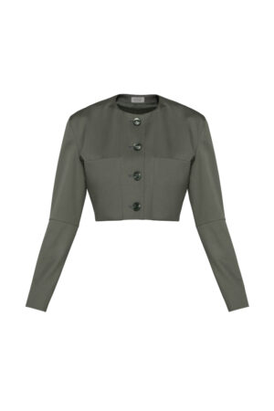 Olive Green Cropped Blazer